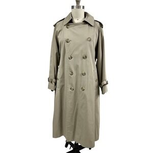 Mob Boss VTG Men's Burberry Trench Coat/ Plaid Wool Liner/ Collar Size 40 Short